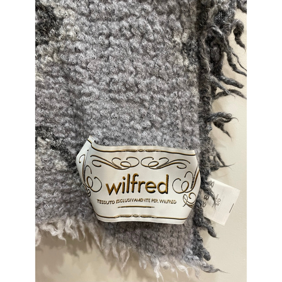 Wilfred Grey Charcoal 100% Wool Knit Scarf Wrap Shrunk? - Picture 2 of 4